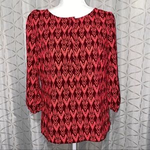 Red Tribal Print Tops